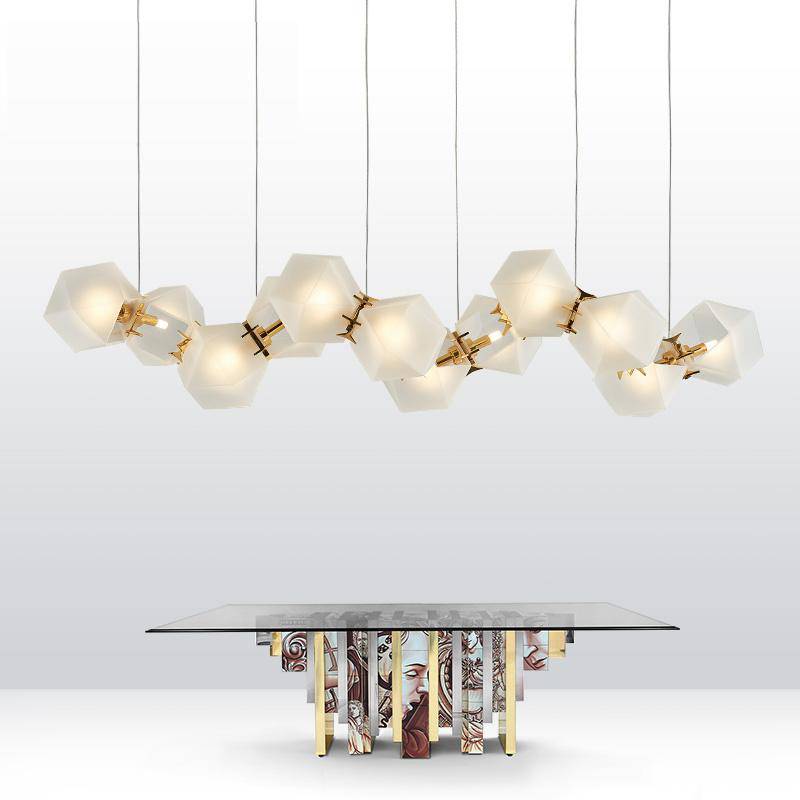 Lustre design moderne doré à LED Avize - vue 5 sur 7