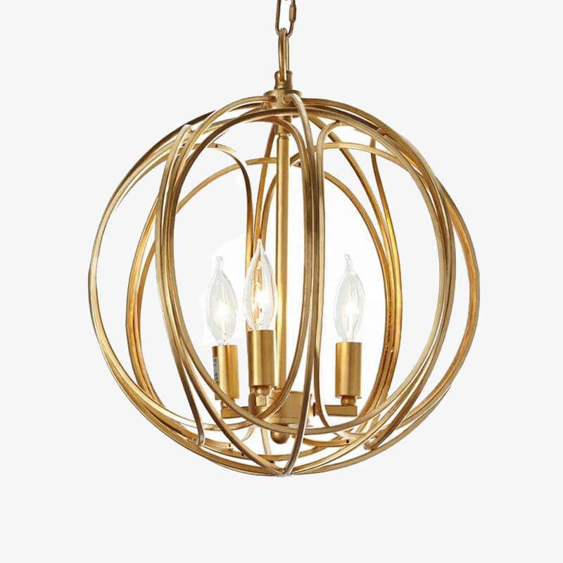 Suspension design LED en boule métal avec ampoules rétro Lewin