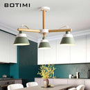 Lustre LED en bois acec abat-jour Nordic