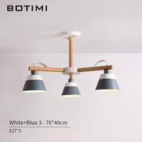 Lustre LED en bois acec abat-jour Nordic