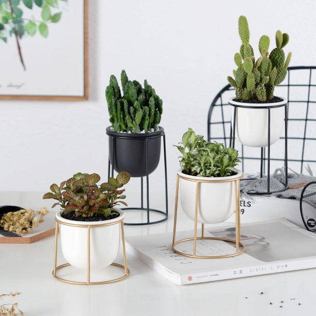 Lot de 3 piédestal moderne pour plantes style scandinave