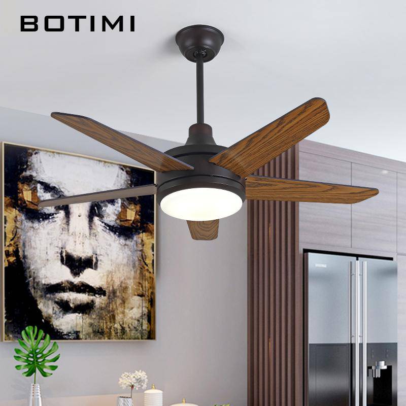 Ventilateur de plafond à LED avec pales en bois Botimi - vue 3 sur 6
