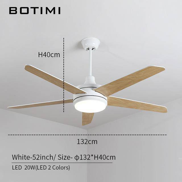 Ventilateur de plafond à LED avec pales en bois Botimi - vue 5 sur 6