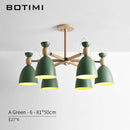 Lustre LED avec bras en bois et abats-jours arrondis