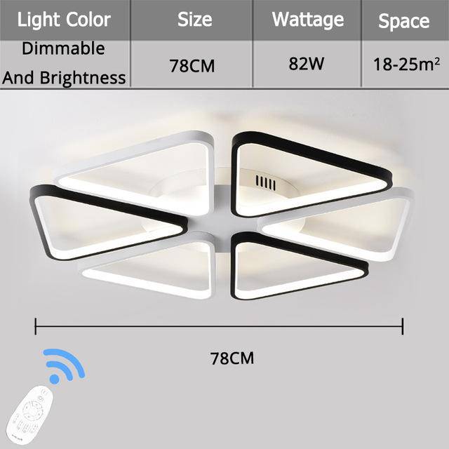 Plafonnier ou applique design LED à triangles noirs et blancs - vue 6 sur 7