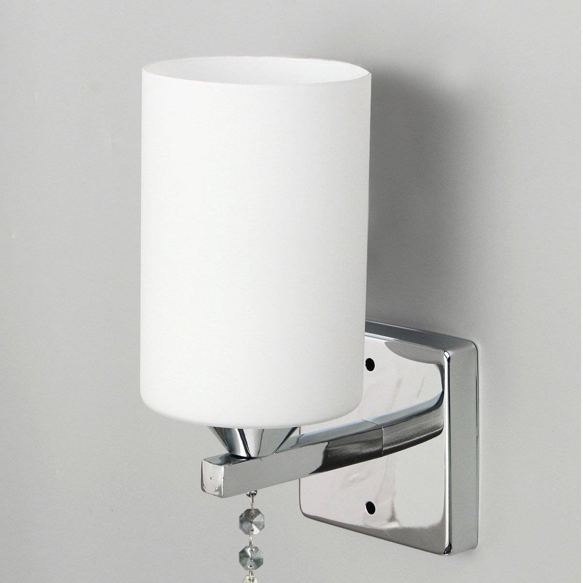 Applique murale LED chromée avec abat-jour cylindrique - vue 3 sur 4