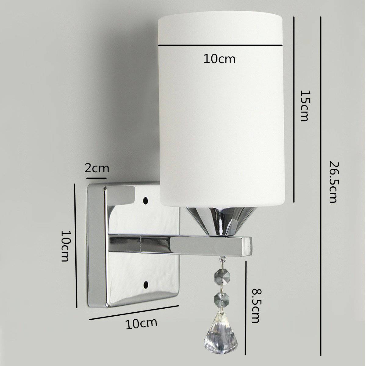 Applique murale LED chromée avec abat-jour cylindrique - vue 5 sur 4