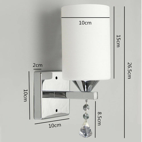Applique murale LED chromée avec abat-jour cylindrique