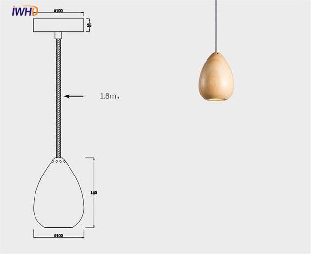 Suspension LED design boule en bois vintage - vue 4 sur 9