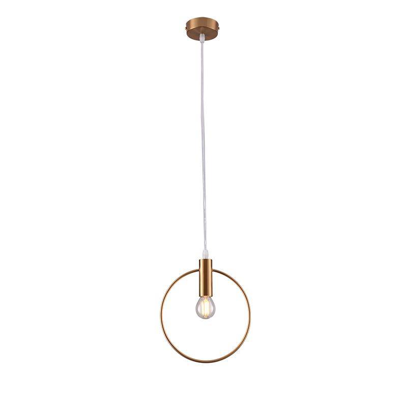 Suspension dorée à LED en forme de rond