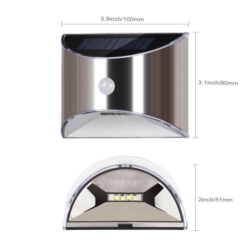 Applique extérieur solaire à LED chromée arrondie (lot de 2) - vue 5 sur 4