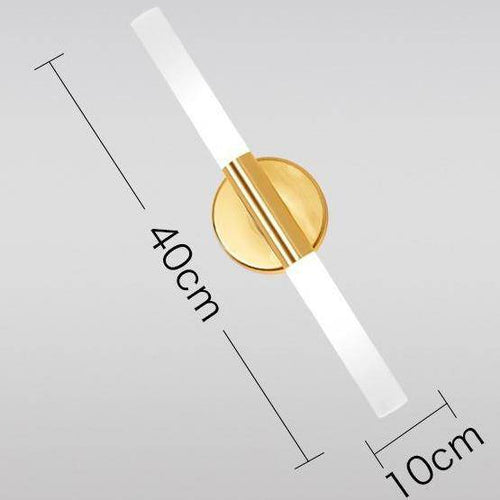 Applique design LED tube doré et en verre