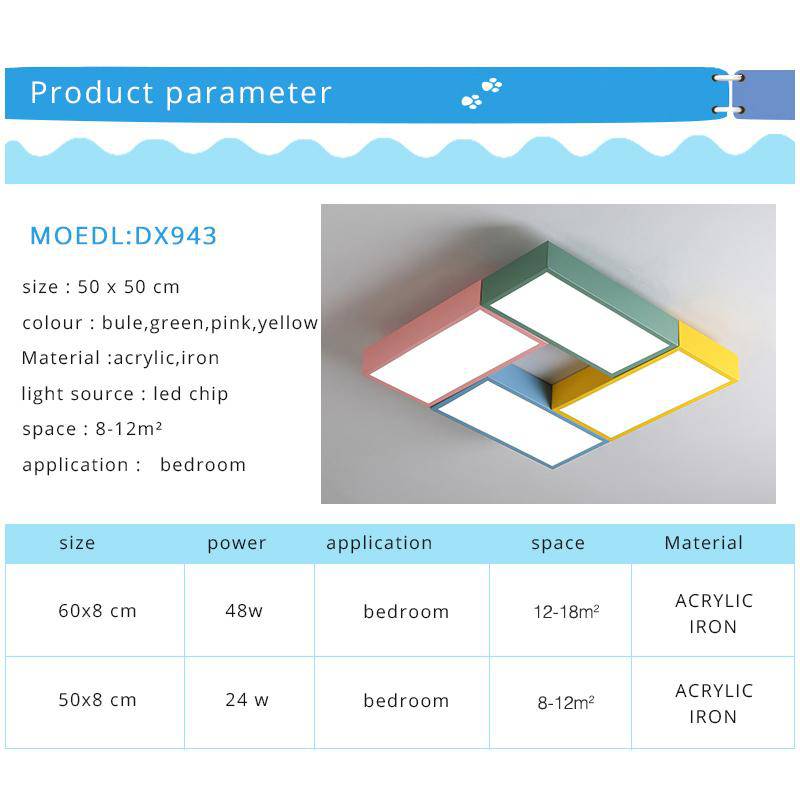 Plafonnier LED rectangulaire de couleur Dining - vue 6 sur 8