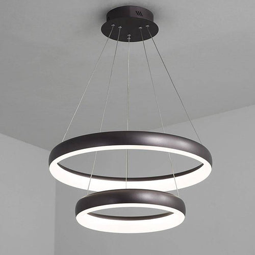 Lustre design LED avec anneaux arrondis