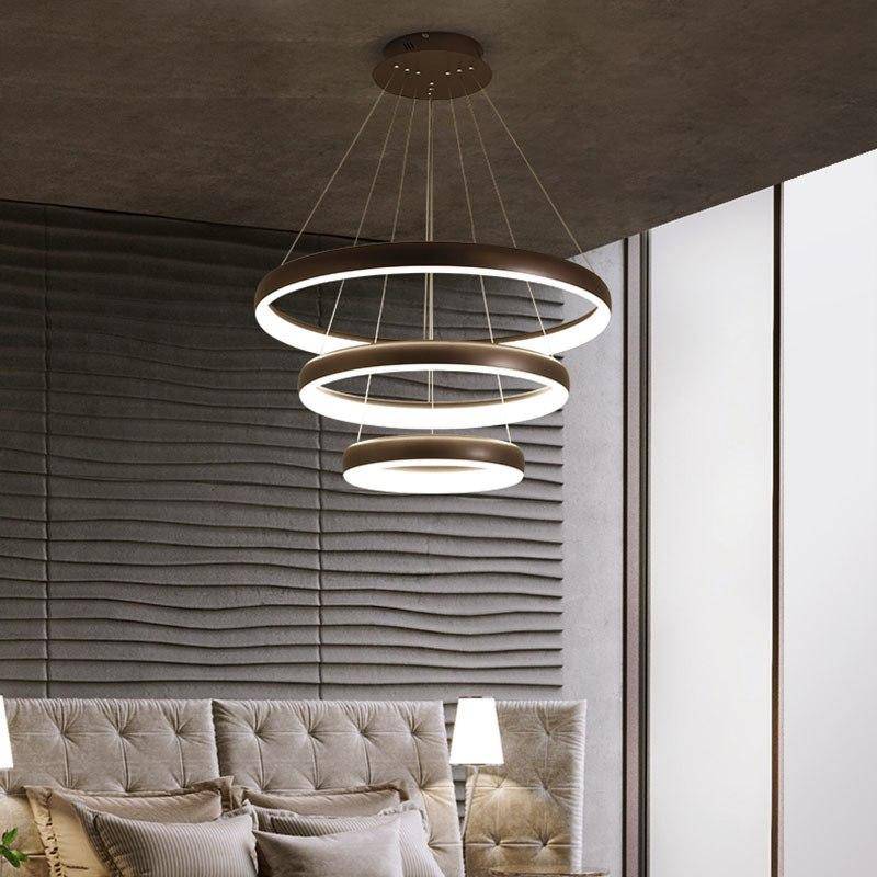 Lustre design LED avec anneaux arrondis - vue 4 sur 5