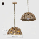 Suspension design LED avec abat-jour arrondi en bois Hang