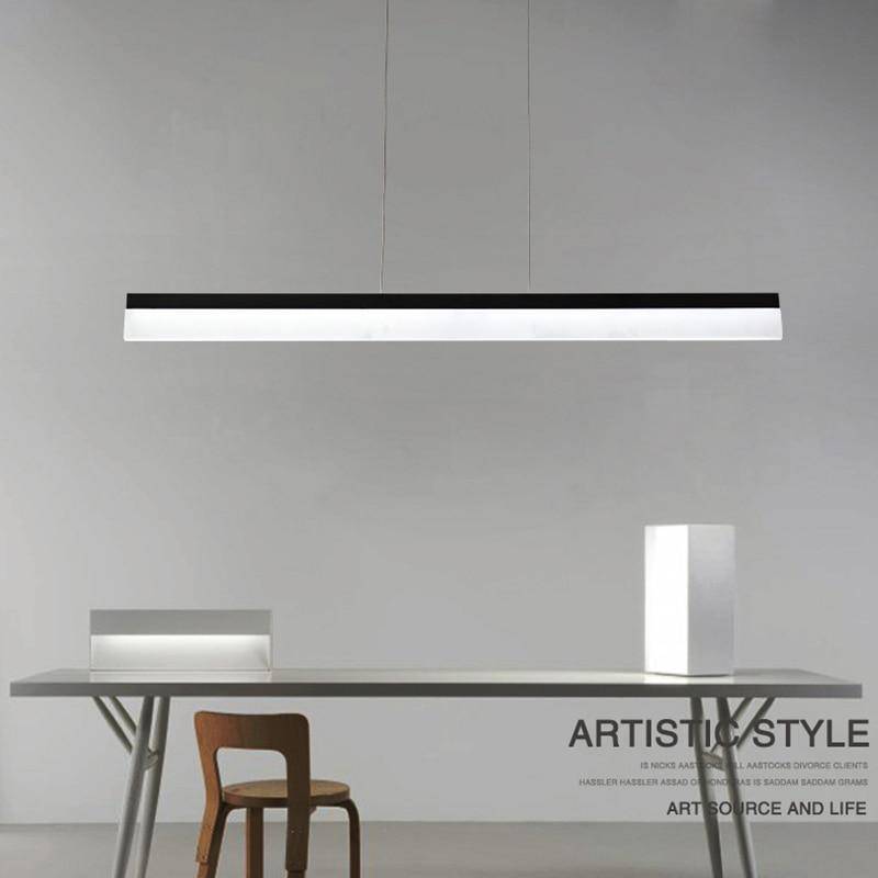 Lustre design à LED suspendu en forme de barre rectangulaire - vue 4 sur 4
