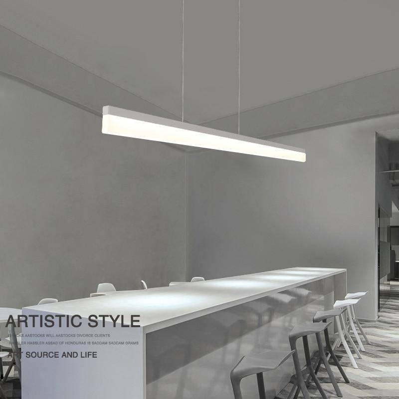 Lustre design à LED suspendu en forme de barre rectangulaire - vue 5 sur 4