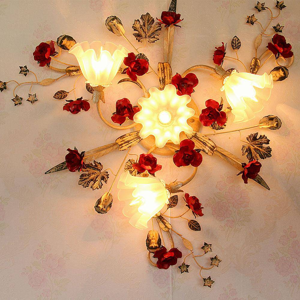 Plafonnier LED avec fleurs en verre Mount - vue 5 sur 7