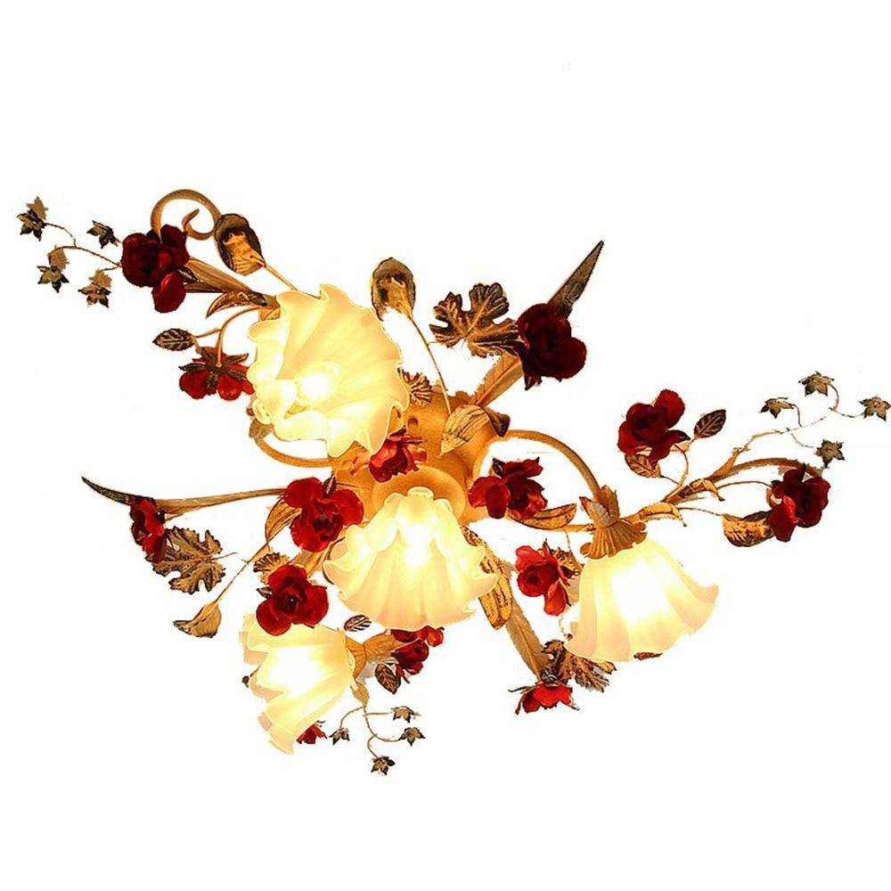 Plafonnier LED avec fleurs en verre Mount - vue 8 sur 7