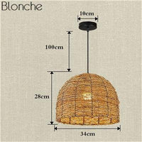 Suspension en rotin LED avec abat-jour de différentes formes Decor