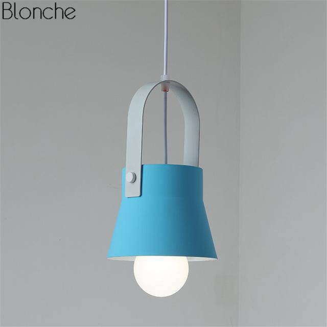 Suspension design en métal à LED Macaron - vue 8 sur 19