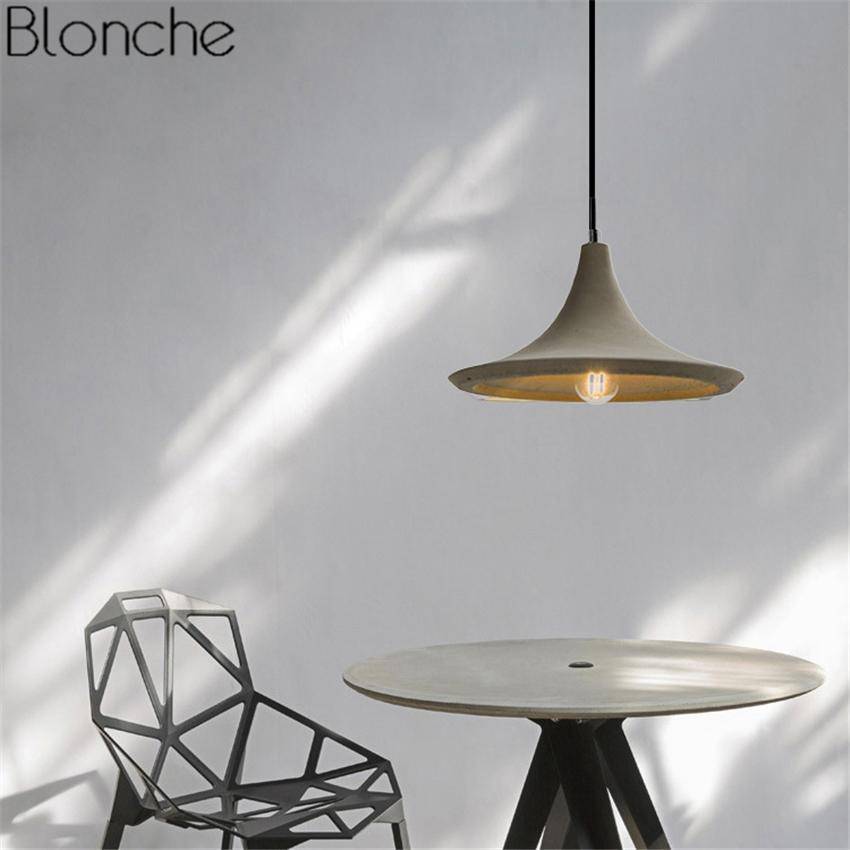 Suspension design vintage en ciment à LED - vue 4 sur 7