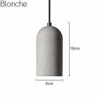 Suspension LED design vintage en ciment arrondie Pipe