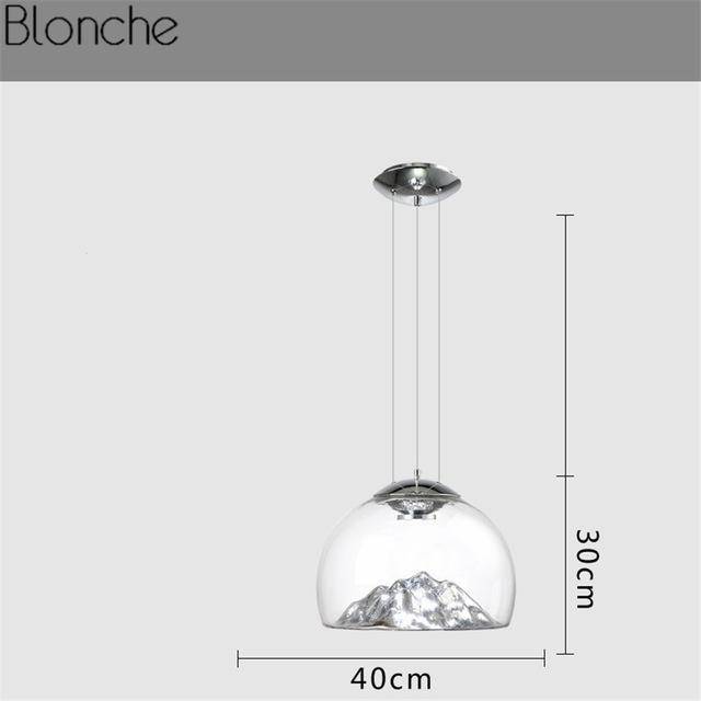 Suspension design à LED en verre Iceberg (or ou argent) - vue 4 sur 7