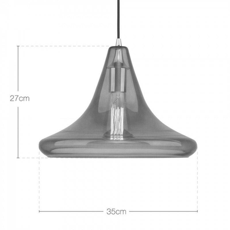 Suspension design en verre triangulaire à LED - vue 5 sur 6