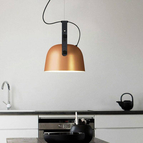Suspension design LED avec abat-jour en métal arrondi Loft