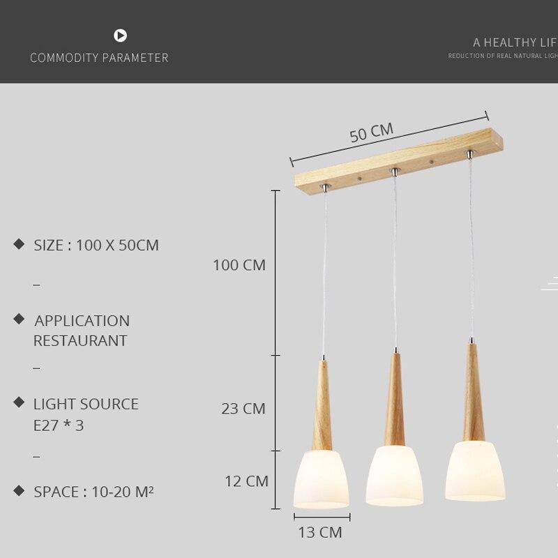 Suspension LED design en verre et bois conique - vue 7 sur 6