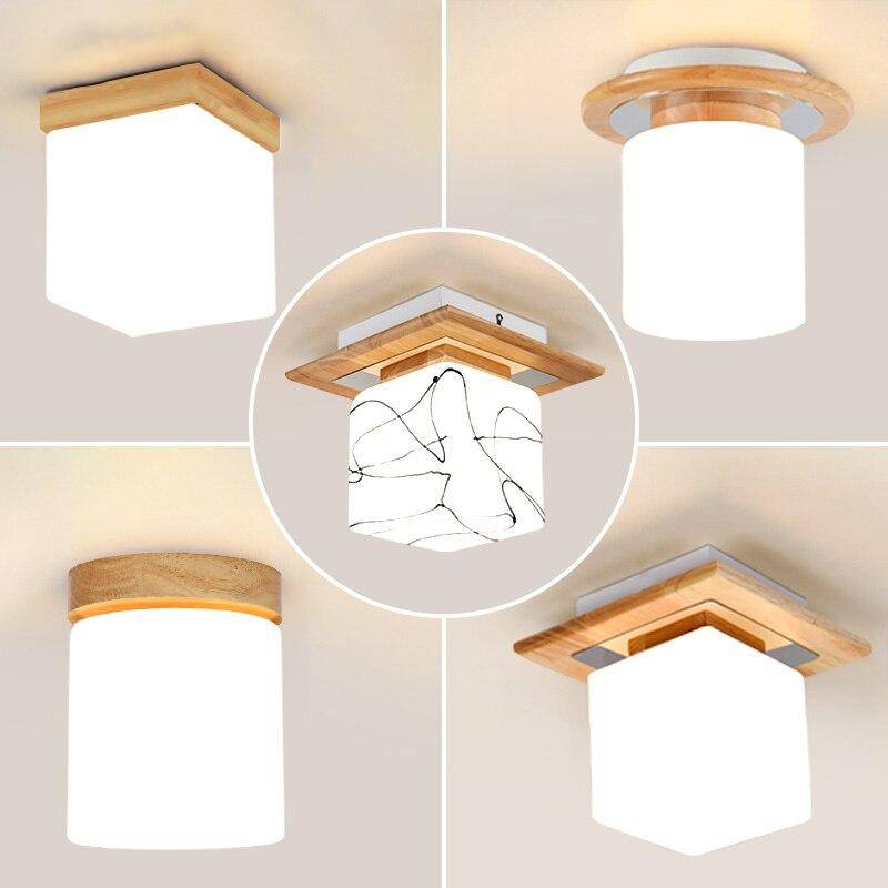 Plafonnier moderne à LED en bois style scandinave Square - vue 3 sur 8