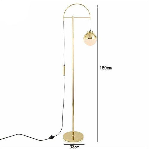 Lampadaire design LED en métal doré avec boule en verre Luxury