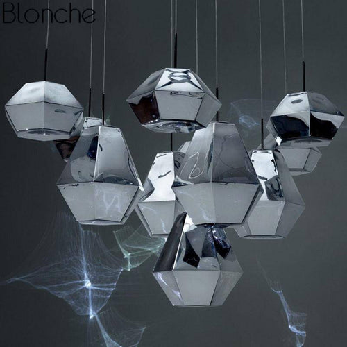Suspension LED design géométrique en verre Diamond