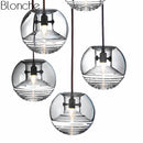 Suspension design boule en verre fumé Flask