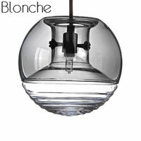 Suspension design boule en verre fumé Flask