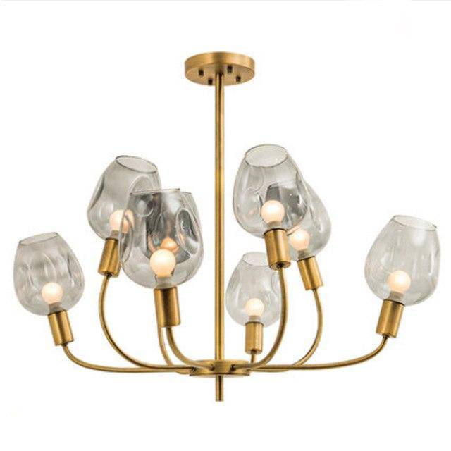 Lustre design doré et verre fumé Modern