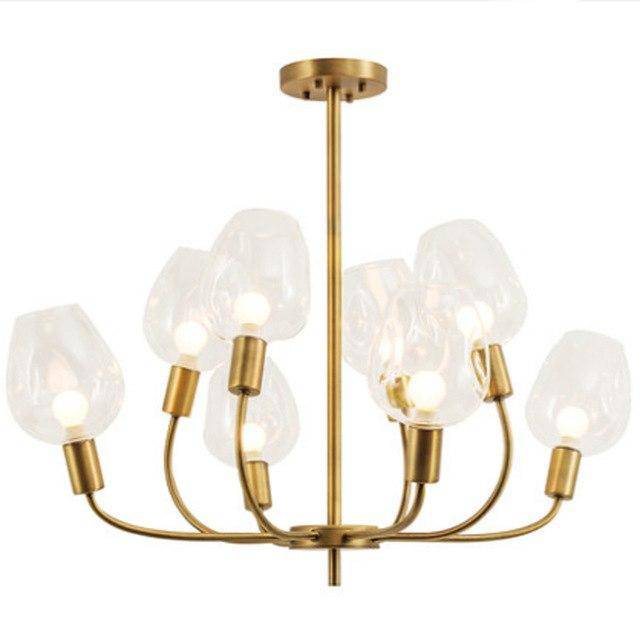 Lustre design doré et verre fumé Modern