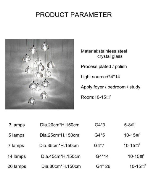 Lustre en crystal LED Clear