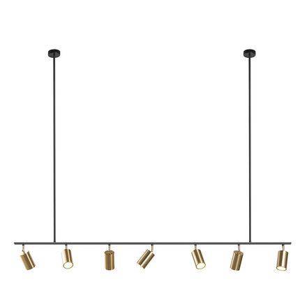Lustre design à LED avec spots dirigeables dorés - vue 5 sur 5