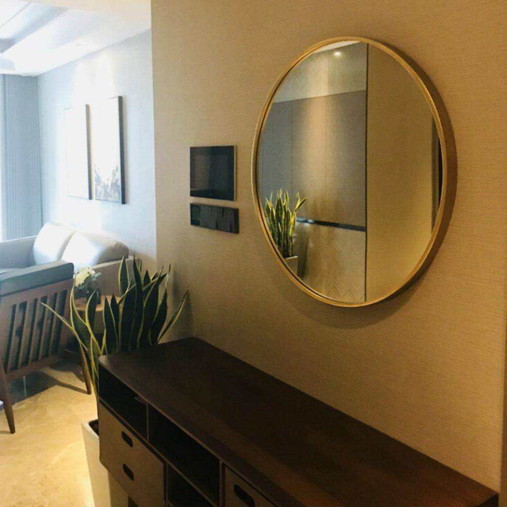 Miroir mural rond doré European - vue 4 sur 6