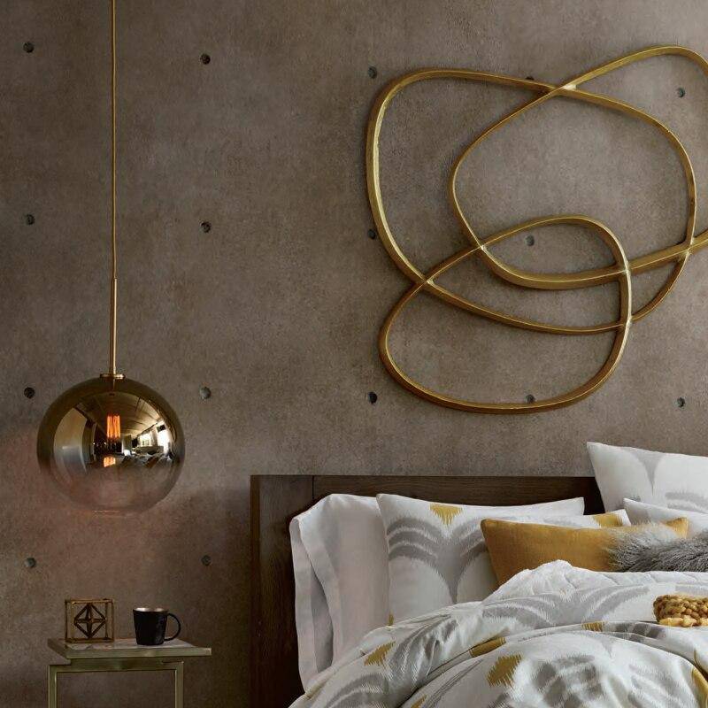 Suspension design boule en verre ambré Loft