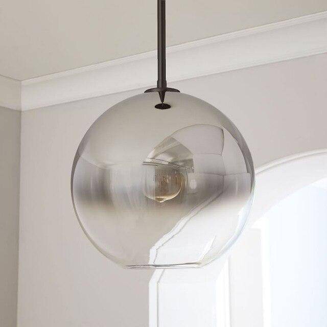 Suspension design boule en verre ambré Loft