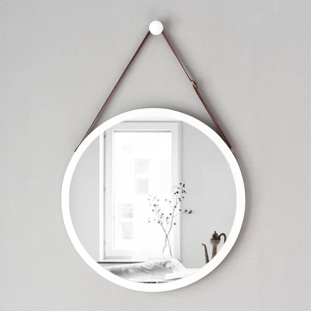 Miroir mural rond suspendu avec cadre Hotel - vue 4 sur 14