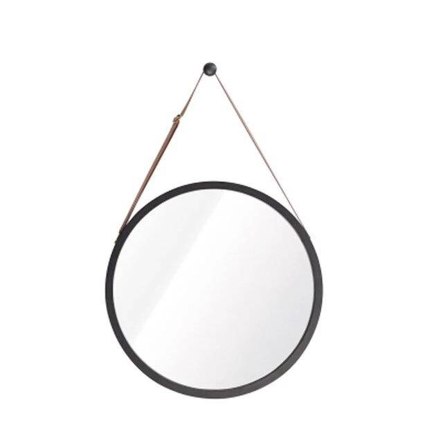 Miroir mural rond suspendu avec cadre Hotel - vue 6 sur 14