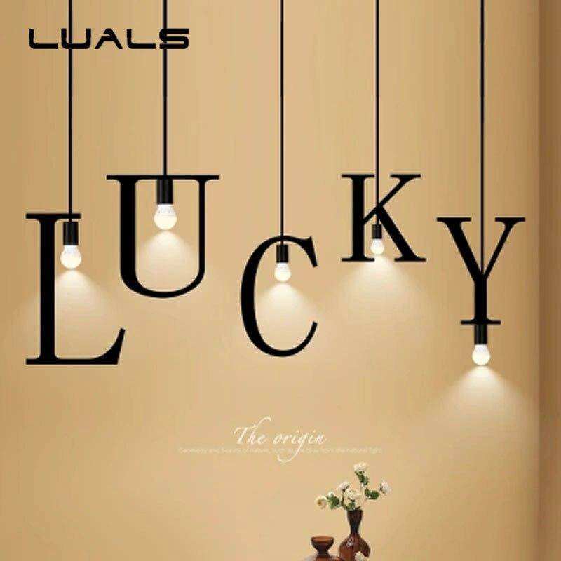Suspension design LED avec Lettres en métal style Creative - vue 4 sur 28