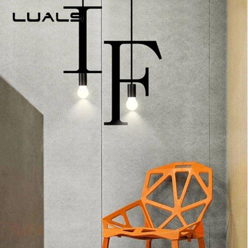 Suspension design LED avec Lettres en métal style Creative - vue 3 sur 28