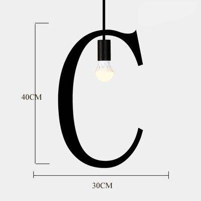 Suspension design LED avec Lettres en métal style Creative - vue 7 sur 28