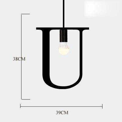 Suspension design LED avec Lettres en métal style Creative